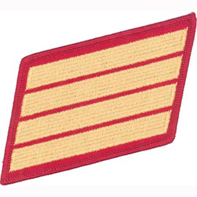 Service Stripes - 4 Strips - Gold/Red  