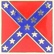 REBEL FLAG SQUARE PIN 1"  
