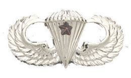 Army Badge: Army Badge:Combat Parachute First Award - No Shine   
