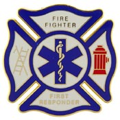 FIRST RESPONDER WREATH PIN 1-1/2"  