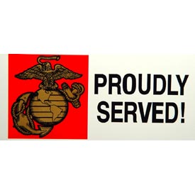 PROUDLY SERVED US MARINES BUMPER STICKER  
