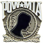 POW/MIA PEWTER PIN 1"  