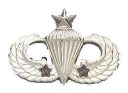 Army Badge: Senior Combat Parachute Second Award - No Shine  