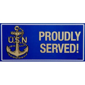 USN PROUDLY SERVED BUMPER STICKER  