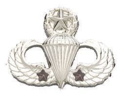 Army Badge: Master Combat Parachute Second Award - No Shine 