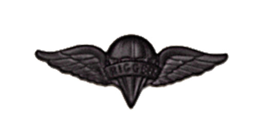 Army Badge: Parachute Rigger - Black Metal   
