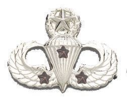 Army Badge: Master Combat Parachute Third Award - No Shine