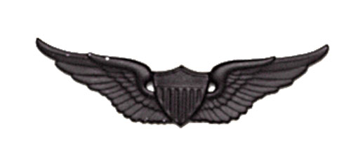Army Badge: Aviator - Black Metal