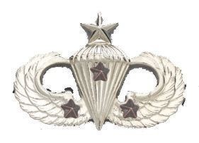 Army Badge: Senior Combat Parachute Third Award - No Shine  