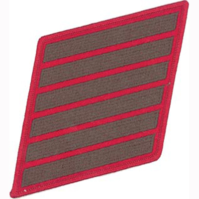 Service Stripes - 6 Strips - Green/Red  
