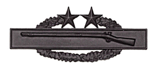 Army Badge: Combat Infantry Second Award - Black Metal