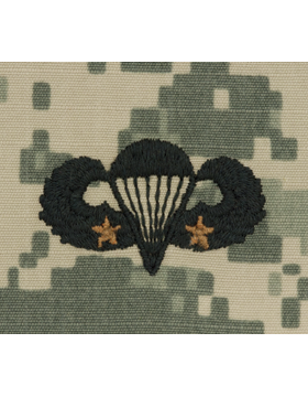 Army Badge: Combat Parachute Second Award - ACU Sew On (Pair)