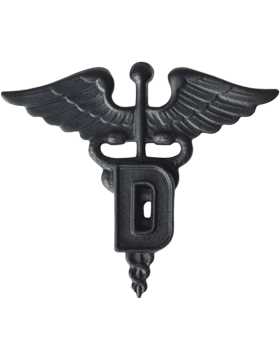 Army Officer Branch Of Service Collar Device: Dental - Black Metal
