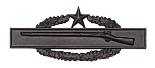 Army Badge: Combat Infantry First Award - Black Metal