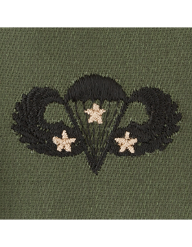 Army Badge: Combat Parachute Third Award - Subdued Sew On     