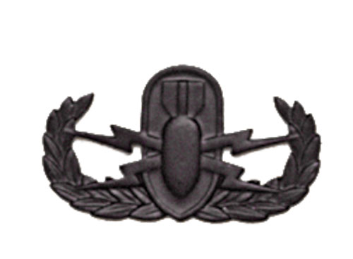 Army Badge: Explosive Ordnance Disposal - Black Metal