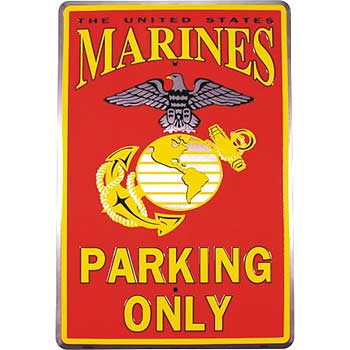USMC, PARKING ONLY - RED  