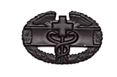Army Badge: Combat Medical First Award - Black Metal