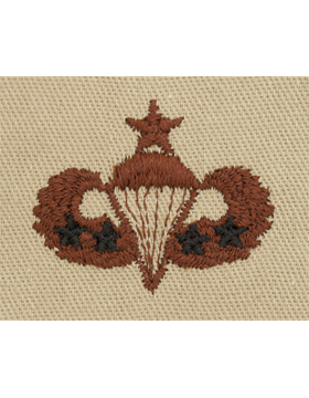 Army Badge: Senior Combat Parachute Fourth Award - Desert Sew On