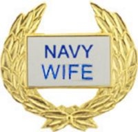NAVY WIFE WREATH PIN  