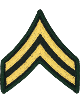 Class A Female Chevron: Corporal - Gold Embroidered on Green