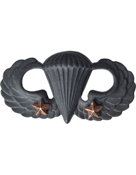 Army Badge: Combat Parachute Second Award - Black Metal