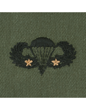 Army Badge: Combat Parachute Second Award - Subdued Sew On      
