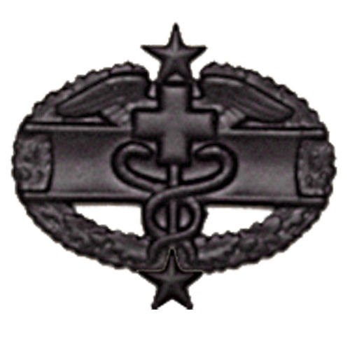 Army Badge: Combat Medical Third Award - Black Metal