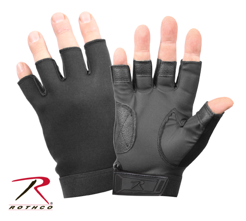  BLACK FINGERLESS STRETCH FABRIC GLOVES