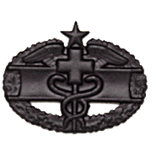 Army Badge: Combat Medical Second Award - Black Metal
