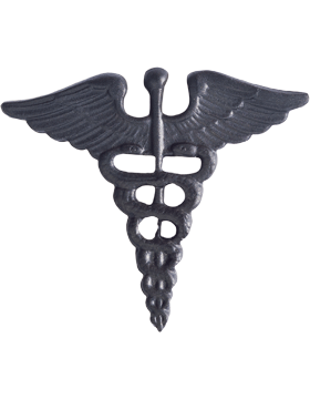 Army Officer Branch Of Service Collar Device: Medical - Black Metal