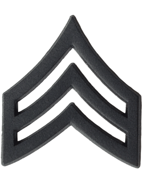  Army Chevron: Sergeant  - Black Metal