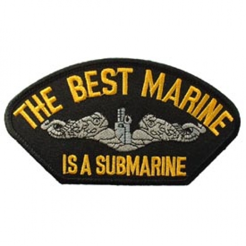 THE BEST MARINE IS A SUBMARINE HAT PATCH  