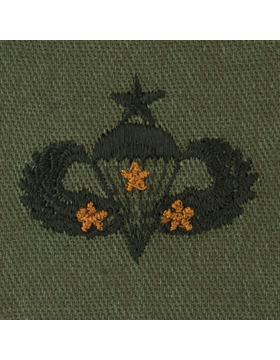 Army Badge: Senior Combat Parachute Third Award - Subdued Sew On 