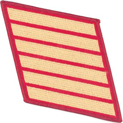 Service Stripes - 6 Strips - Gold/Red  