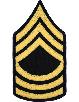 Army Service Uniform Male Chevron: Master Sergeant - Gold Embroidered on Blue