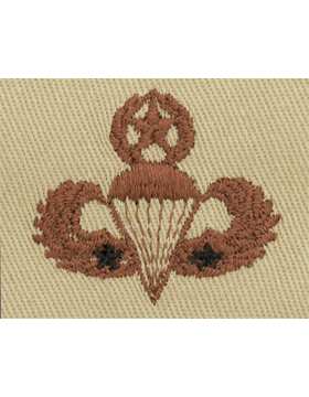 Army Badge: Master Combat Parachute Second Award - Desert Sew On