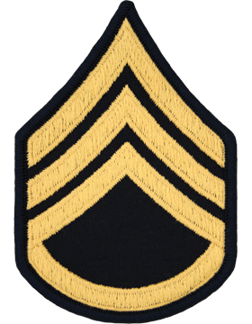 Army Service Uniform Male Chevron: Staff Sergeant - Gold Embroidered on Blue