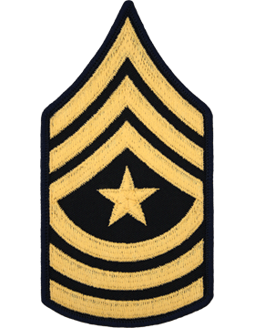Army Service Uniform Male Chevron: Sergeant Major - Gold Embroidered on Blue
