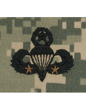 Army Badge: Master Combat Parachute Second Award - ACU Sew On (Pair)