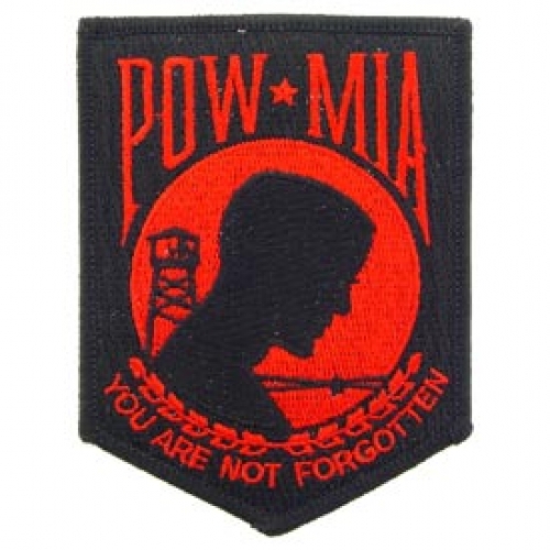 POW MIA LARGE RED PATCH  