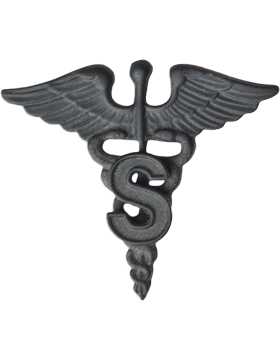 Army Officer Branch Of Service Collar Device: Medical Specialist Corps - Black Metal