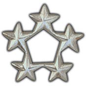 5 STAR GENERAL SILVER PIN  