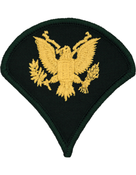 Class A Male Chevron: Specialist Four - Gold Embroidered on Green  
