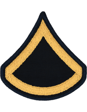 Army Service Uniform Male Chevron: Private First Class - Gold Embroidered on Blue