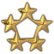 5 STAR GENERAL GOLD PIN  