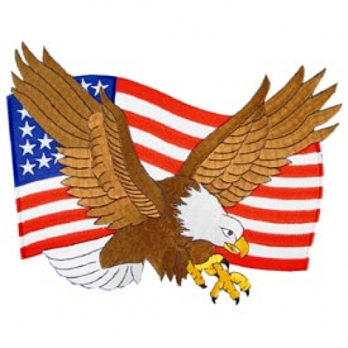 USA FLAG & EAGLE PATCH 10 1/2" WIDE  