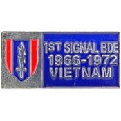 VIETNAM 1ST SIGNAL BGE 1966-1972 PIN 1-1/8"  