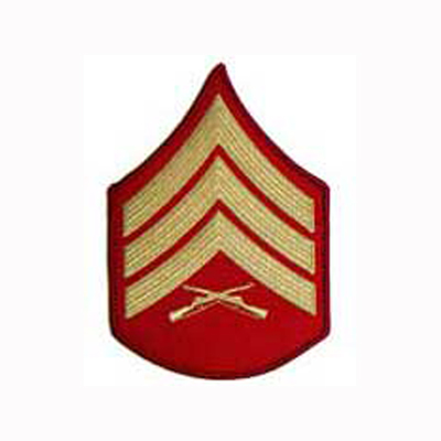 USMC Marines Master Sergeant MSgt E8 Chevrons PATCH red/green NEW authentic 