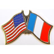 FRANCE / USA FLAG PIN 1"  
